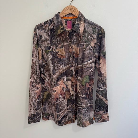 She Camouflage Button Down Shirt - Picture 1 of 5